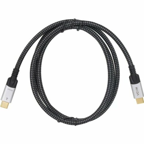 Кабель Vcom USB4 TypeC(m)--TypeC(m), 5K@60Hz, 40GBps, PD 240W, 5A, 1.2м кабель тандерболт4 usb4 type c vcom 5k 60 hz 40gbps 5a ток заряда 100w power delivery thuderbolt4 проводник медь длина 1 2 метра cu540m