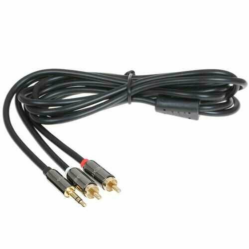 Кабель DEXP 3.5 mm jack - RCA х2 черный кабель провод шнур 3 5 jack 2 rca 3 метра