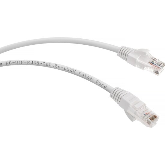 Патч-корд Cabeus U/UTP PC-UTP-RJ45-Cat.5e-2m-WH-LSZH категория 5е, 2xRJ45/8p8c, неэкранированный, белый, LSZH, 2м