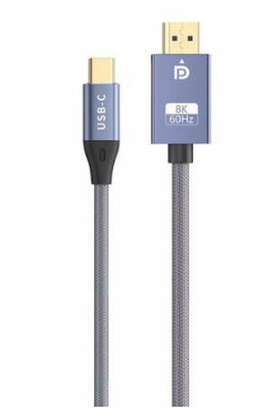 Кабель адаптер Ks-is KS-536PB двунаправленный USB-C (M) - DP1.4 (M) premium 1.8м