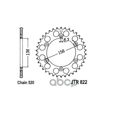 Звезда Мотоциклетная Jt Jtr822.44 JT Sprockets арт. JTR82244