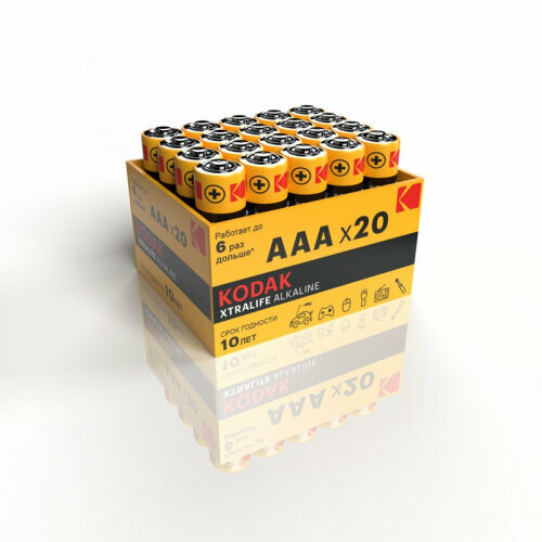 Элемент питания Kodak XtraLife Alkaline AAA LR03 бл 20 элемент питания kodak xtralife alkaline aa lr6 бл 12