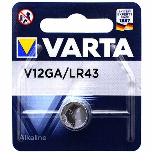Элемент питания Varta Alkaline V12GA (LR43/ LR1142/ G12/ 186/ AG12/ SR43W/ V386) элемент питания алкалиновый таблетка lr43 lr1142 g12 386 блист 10шт c0035049 трофи