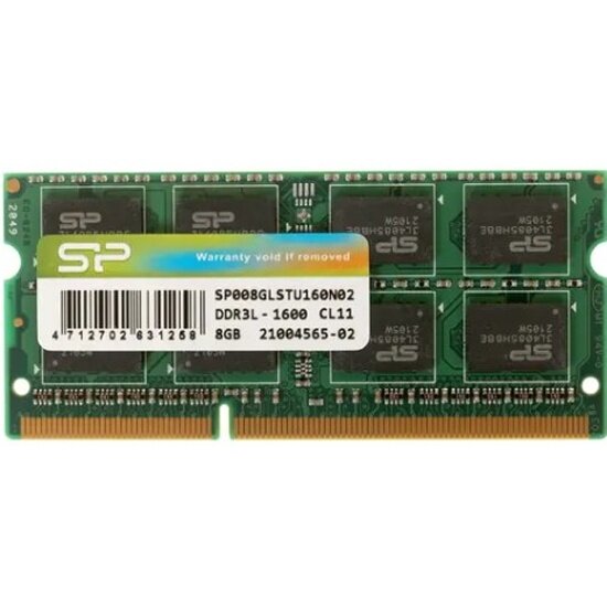 Оперативная память Silicon Power SO-DIMM DDR3L 8Gb 1600MHz pc-12800 CL11 (SP008GLSTU160N02)