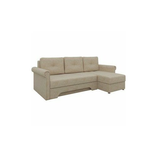Диван угловой АртМебель Гранд микровельвет бежевый правый