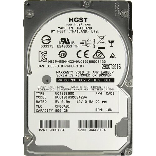 Жесткий диск HGST 0B31234 900Gb 10520 SAS 2,5