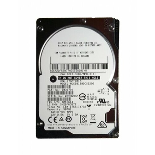 Жесткий диск Lenovo 00FC614 900Gb 10000 SAS 25 HDD 6234500₽