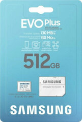 Карта памяти Samsung micro SDXC 512Gb EVO Plus UHS-I U3 V30 A2 + ADP