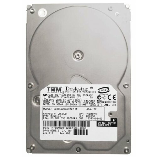 Жесткий диск IBM IC35L020AVVA07-0 20Gb IDE 35 HDD 228500₽
