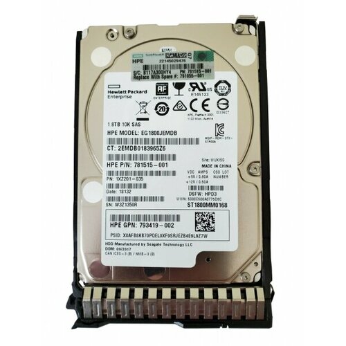 Жесткий диск HP 876939-001 1800Gb SAS 25 HDD 5415500₽