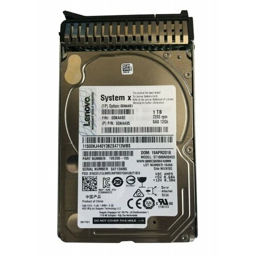Жесткий диск Lenovo 00NA491 1Tb 7200 SAS 25 HDD 7232000₽