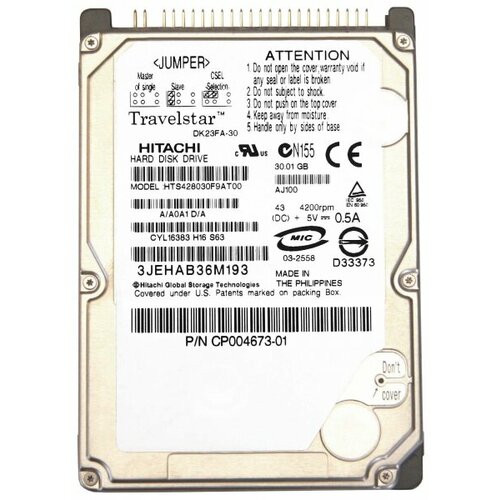 Жесткий диск Hitachi DK23FA-30 30GB IDE 25 HDD 701000₽