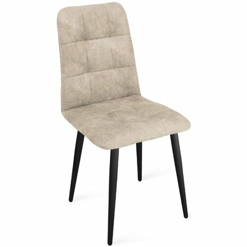 Стул обеденный Трия Аспен К1С Черный муар/Микровелюр Wellmart Dark Beige
