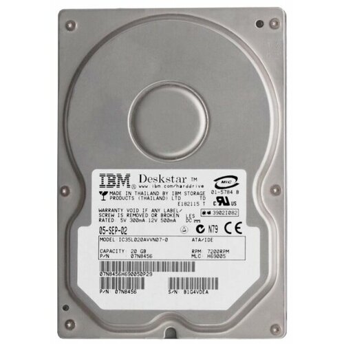 Жесткий диск IBM 07N8456 20Gb IDE 35 HDD 228500₽