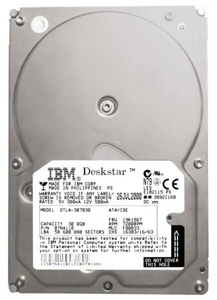 Жесткий диск IBM DTLA-307030 307Gb 7200 IDE 3.5" HDD