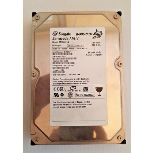 Жесткий диск Seagate ST360021A 60Gb 7200 IDE 35 HDD 365000₽
