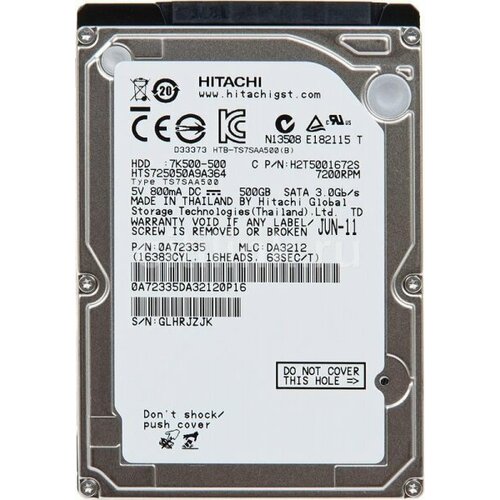 Жесткий диск Hitachi 0A72335 500Gb 7200 SATAII 2,5 HDD жесткий диск hitachi 0a73295 500gb 7200 sataii 2 5 hdd