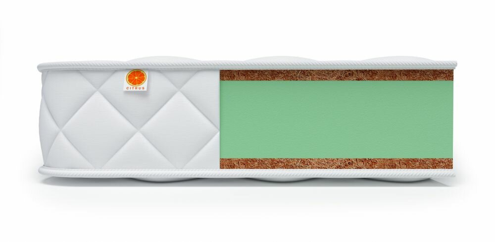 Детский беспружинный жесткий матрас с кокосовой койрой Citrus петуния высота 16 см 100X140