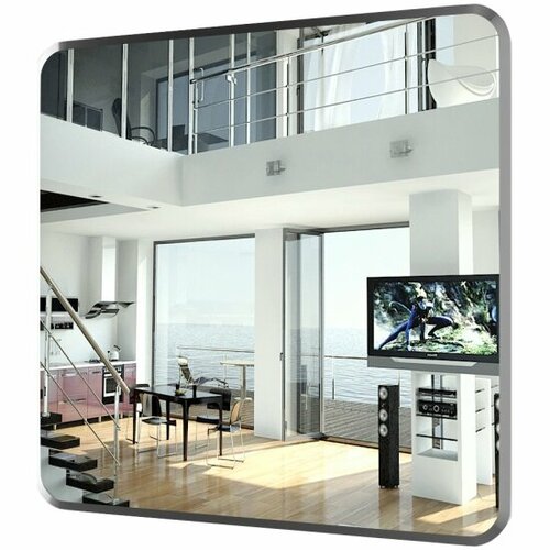 Зеркало еврозеркало 054Ф, ШхВ 75х75 см, с полным фацетом