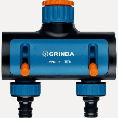 Изображение товара Распределитель Grinda поливочный PROLine TS-2 двухканальный, с внутренней резьбой 3/4"-1"