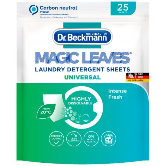 Салфетки для стирки Dr.beckmann Доктор Бекманн Magic Leaves, универсальные, 25 стирок