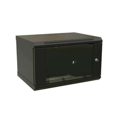 WRline WR-TW-0645-GP-RAL9004 Шкаф настенный 19-дюймовый (19), 6U, 367x600х450мм, RAL 9004