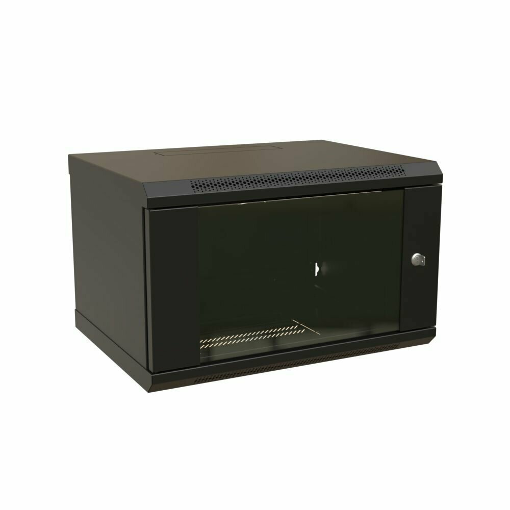 WRline WR-TW-0666-GP-RAL9004 Шкаф настенный 19-дюймовый (19") 6U 367x600х600мм RAL 9004