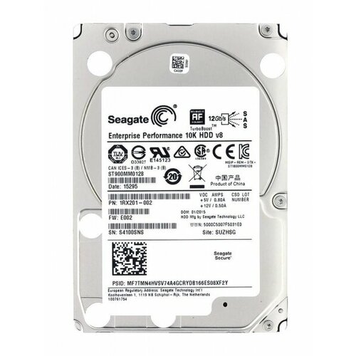 Жесткий диск Seagate 1RX201 900Gb 10000 SAS 2,5 HDD жесткий диск seagate st900mm0007 900gb 10000 sas 2 5 hdd