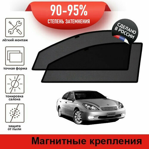 Каркасные шторки LATONIK PREMIUM на Toyota Windom 3 (V30) (2001-2004) на передние двери на магнитах с затемнением 90-95%