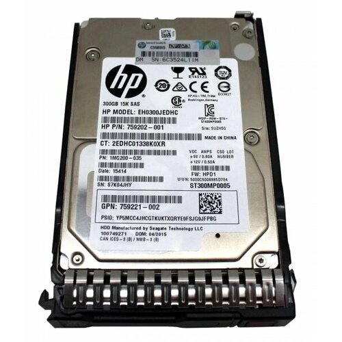 Жесткий диск HP 759546-001 300Gb 15000 SAS 25 HDD 2654000₽