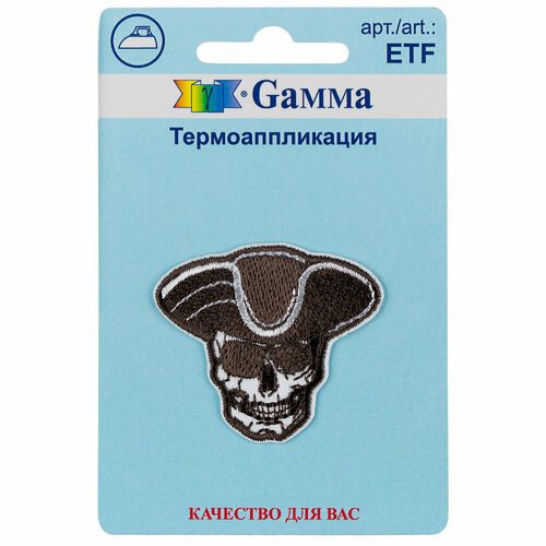 Gamma ETF Термоаппликация № 02 1 шт 01-255 Череп пирата 4.5 х 4 см gamma etf термоаппликация 02 1 шт 01 249 жираф 4 х 3 см