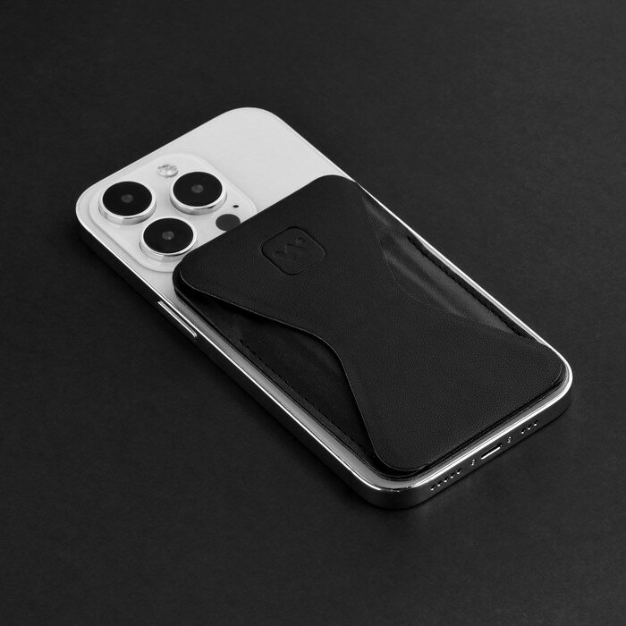 Магнитный кошелёк-подставка Windigo, поддержка Magsafe, для iPhone 12/13/14, графитовый чёрный, 9275806