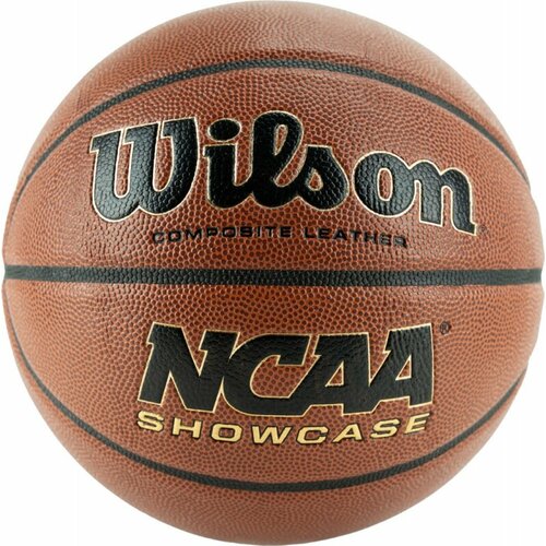 Мяч баскетбольный WILSON NCAA Showcase WTB0907XB, размер 7, композит, бутиловая камера, коричневый-черный