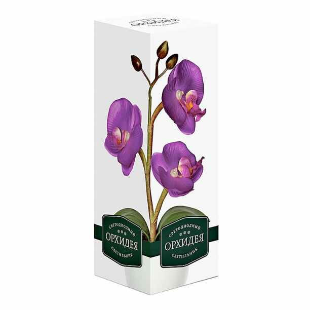 Светильник светодиодный старт Орхидея декоративный 80x80x235 мм фиолетовый - фотография № 2