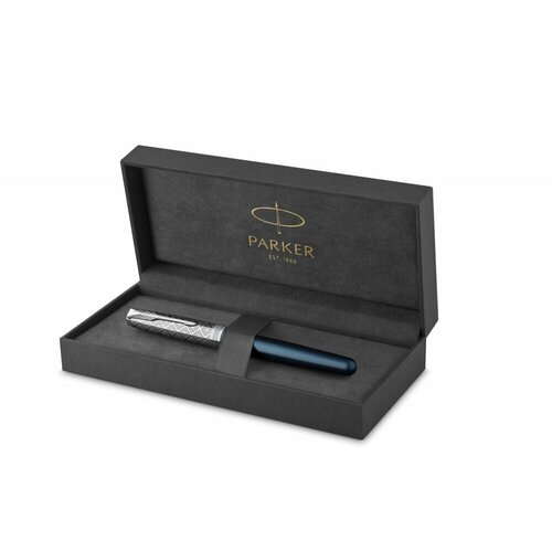 Перьевая ручка Parker Sonnet Premium Refresh BLUE CT, перо 18K, толщина F, цвет чернил black, подарочной упаковке