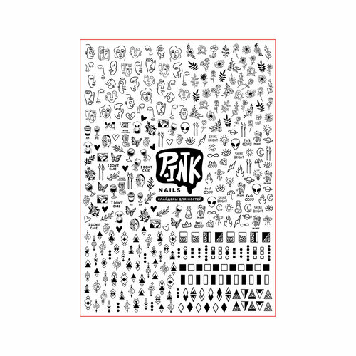 Priority Слайдеры для ногтей 21 х 148 см ПИНК-29 Лица 825₽