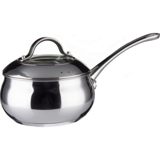 фото Сотейник с крышкой VINZER Grand Majestic Glossy series 89160, нержавеющая сталь, 14см/1,2л