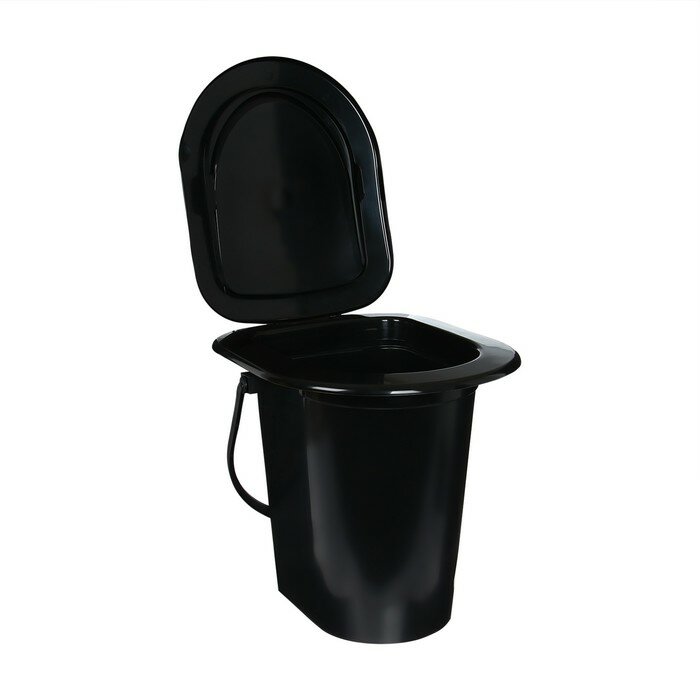 Ведро-туалет, h = 39 см, 17 л, съёмный стульчак, чёрное - фотография № 3