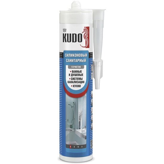 Герметик силиконовый санитарный Kudo KSK 120, 280 мл, прозрачный