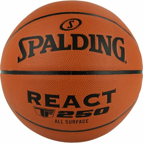 Мяч баскетбольный SPALDING TF-250 React 76-801Z, размер 7, композитная кожа (ПУ), коричн-черн