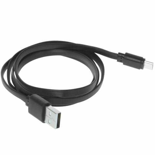 Кабель плоский FinePower micro USB - USB черный 1 м