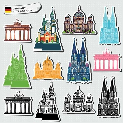 Наклейки стикеры Архитектура Германии
