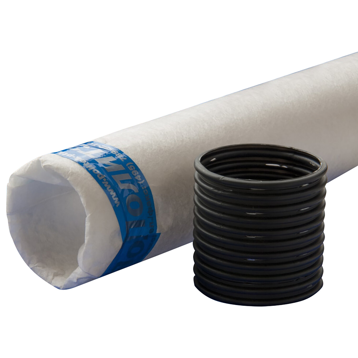 фото 110 дренажная труба с геотканью с перфорацией ПЭ (бухта 50 м)/совм с фасонными час-ми нар канал