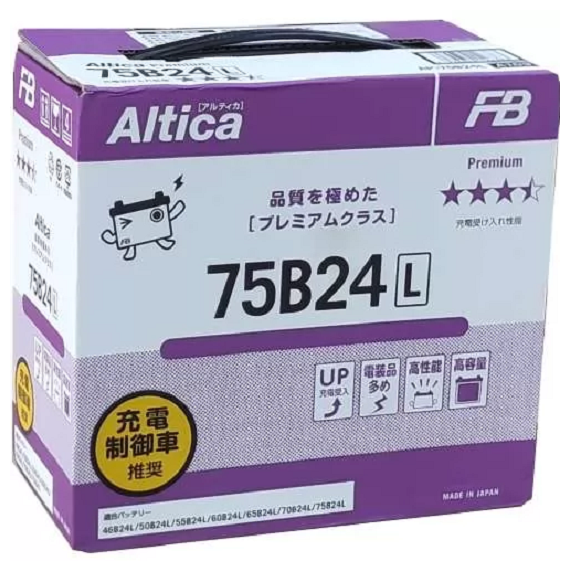 Аккумулятор автомобильный Furukawa Battery Altica Premium 60 А/ч 570 А обр. пол. 75B24L Азия авто (238x129x227)