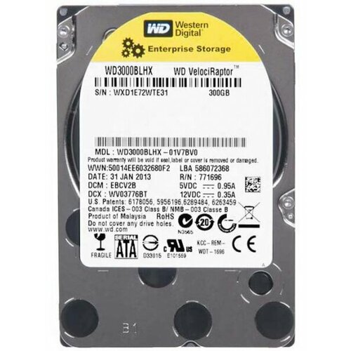 Жесткий диск Western Digital WD3000BLHX 300Gb 10000 SATAIII 25 HDD 1352000₽