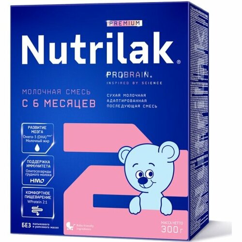 молочная смесь nutrilak с 0 до 12 месяцев 300 г Молочная смесь Nutrilak Premium 2 с 6 до 12 мес 300 г