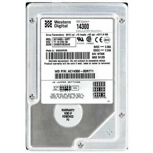 Жесткий диск Western Digital WD14300 43Gb 5400 IDE 35 HDD 2285₽