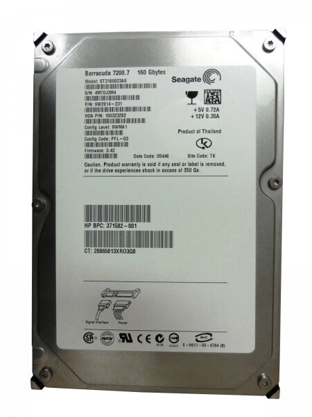 Жесткий диск Seagate ST3160023AS 160Gb SATA 3,5" HDD