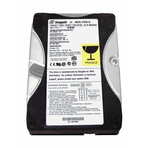 Жесткий диск Seagate ST34311A 43Gb 5400 IDE 35 HDD 533000₽