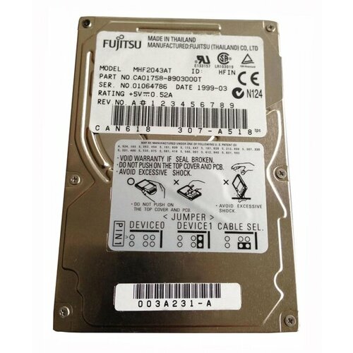Жесткий диск Fujitsu MHF2043AT 432Gb 4200 IDE 25 HDD 848000₽